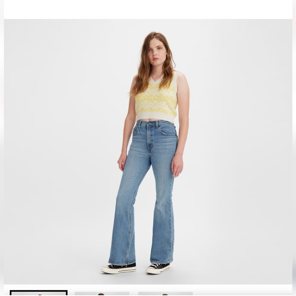 70's High Waist Flares Levi's womens 25 x 32L